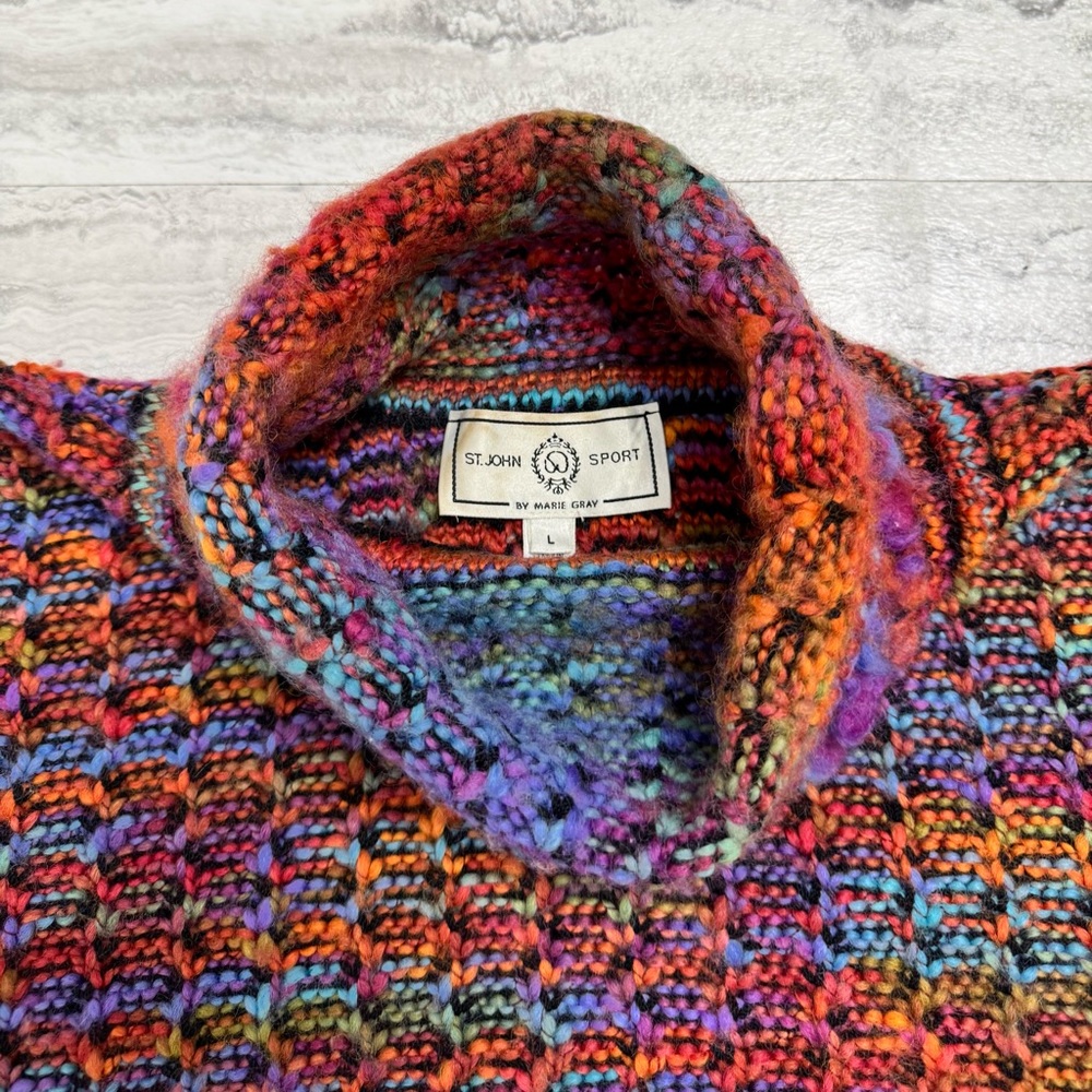 St. John Vintage by Marie Gray Wool turtleneck Sweater. Size L - Picture 5 of 10